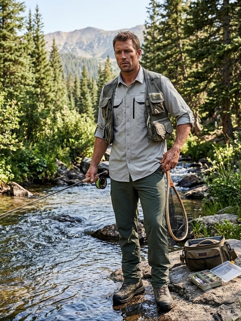 Alaskan Hardware Outdoor Stretch Fishing Shirt Size XL Multi Pockets